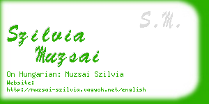 szilvia muzsai business card